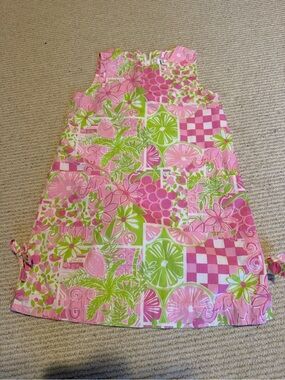 Lilly Pulitzer Pink & Lime Floral Shift Dress